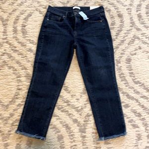 Loft outlet skinny crop jeans with raw hem